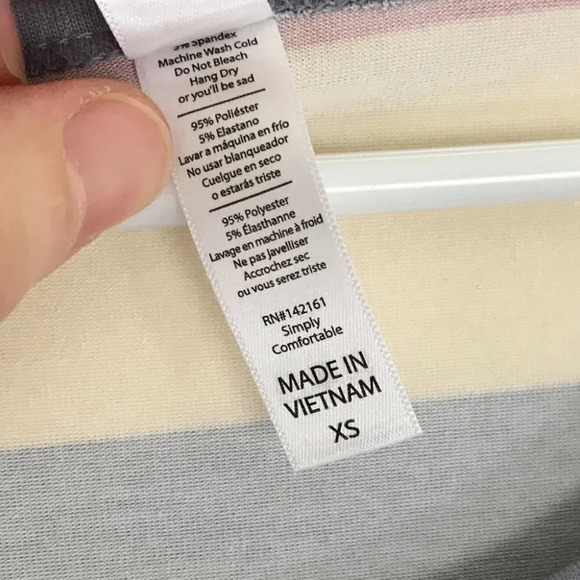 Lularoe Wide Striped Tunic T-shirt High Low Tee Womens Size XS Top Pink Blue EUC - Picture 5 of 6